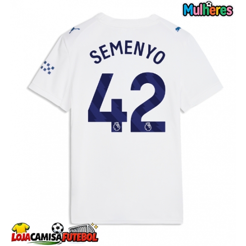Camisa de Futebol Manchester City Antoine Semenyo #42 Equipamento Alternativo Mulheres 2026-27 Manga Curta